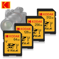 KODAK V30 SD Card 256G 128GB 64GB High Speed SDXC UHS-I C10 V30 4K Full HD Video Extreme Flash Memory Cards for Camera