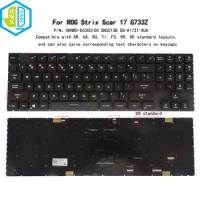 New US English RGB Backlit Keyboard For Asus ROG Strix SCAR 17 G733Q G733 Gaming Laptop Colorful Backlight Replacement Keyboards