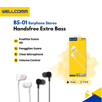 Wellcomm Handsfree Headset Extra Bass BS-01 3.5mm Jack Stereo with Volume Control