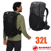 【MAMMUT 長毛象】Ducan 32L 輕量登山健行日用背包.雙肩後背包_2530-01300-0001 黑