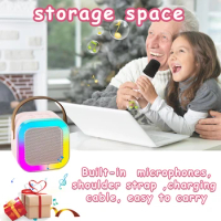 Professional Karaoke Machine Portable Bluetooth Wireless Karaoke Home System Mic Speaker with RGB Light for Home Party
