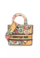 Christian Dior 二奢 Pre-loved Christian Dior Lady D-Lite Medium Lady D light Medium Handbag embroidery canvas ivory Brown multicolor 2WAY