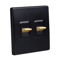 Wall Light Retro Toggle Switch 1-3 Gang 2 Way High Quality Black Frosted Panel