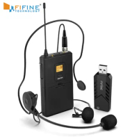 FIFINE Wireless Lavalier Microphone for PC Mac with USB Receiver Free Your Hands for Interview Recording Speech Podcast 031B