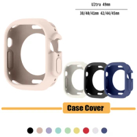 Soft Silicone Cover Case for Apple Watch Ultra 49mm Protection Shell for iWatch Series 38mm 40mm 42mm 44mm 41mm 45mm Bumper