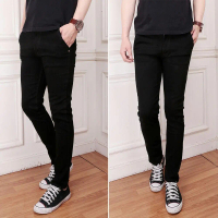 Celana Jeans Panjang Jumbo Pria  Skinny  Pensil Hitam Slim Fit Big Size 27-44