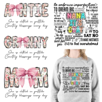 Mama Mum Gigi It's Ok Blessed Mom Mental Health Matters Design Bible Verses Women Coquette Bow DTF Transfer Stickers For Hoodies