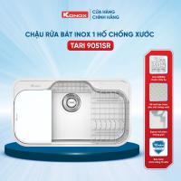 [TẶNG BỘ DAO] Chậu rửa bát inox 1 hố chống xước Phong cách Nhật Konox TARI 9051SR