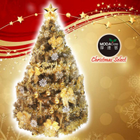摩達客 台灣製10尺(300cm)豪華版氣質霧金系裝飾聖誕樹(金色系配件組)(不含燈)