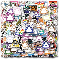114 pcs Therian Stickers Cool Colorful Waterproof Animals Stickers for Teens Kids AdultsCute Aesthet