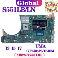 KEFU Notebook S551LN Mainboard For ASUS S551L S551LB R553L S551LA 0Laptop Motherboard I3 I5 I7 4GB/RAM UMA/GT740M/GT840M