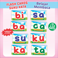 Flash Card Suku Kata Belajar Membaca Suku Kata  Flashcard Kartu Baca Paper