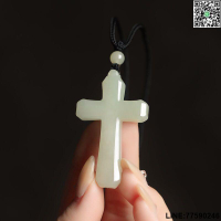 【歡樂購】【正品現貨】正品新疆十字架青白色吊墜男女款天然十字架項鏈吊墜掛件玉石