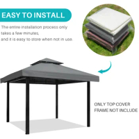 Replacement Roof for Gazebo, Gazebo Roof Replacement Cover ,3x3m Outdoor Grill Shelter Canopy Top for Yard Patio Garden Canopy