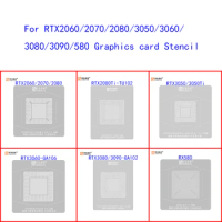 GPU BGA Reballing Stencil For RTX3060 RX580 RTX3050/3050Ti RTX3080/3090 RTX2080Ti RTX2060/2070/2080 N18E Graphics Card Tin Net