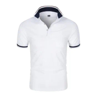 2024 New Men's Polo Shirt Solid Sports T-shirt Men Casual Tees Tops Breathable Short Sleeve Summer Run Tshirts