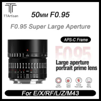 TTArtisan 50mm F0.95 Super Large Aperture APS-C Frame Portrait Camera Lens for SONY E FUJI X Canon M Leica L/M Nikon Z M43