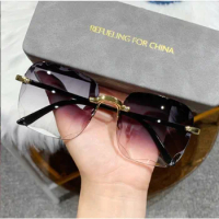 2024 New Frameless Cut Edge Sunglasses Fashion Summer Sun Visors Women's Transparent Multi-color Lenses UV400 Women Sunglasses
