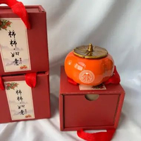 wedding/sangjit souvenir persimmon orange jar ukir shuangxi