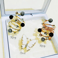3 pcs ring hijap premium/3 pcs cincin jilbab mewah elegan rendom/bros kerudung permata mutiara canti