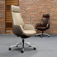 Ergonomics Computer Chair Leather Swivel Office Chairs High Back Boss Chair Sedentary Single Office Furniture Gaming Armchair