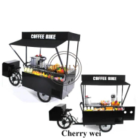 Mobile Food Carts with cooling system /electric Coffee Bike Sale Three Wheel Battery Powered 3 wheels bike tricycle cart