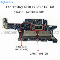 L63888-601 L63888-001 For HP Envy X360 15-DR 15T-DR Laptop Motherboard With i7-10510U CPU MX250 4GB-GPU 18748-1 448.0GB12.0011