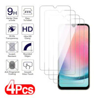 4Pcs Full Cover Tempered Glass For Samsung Galaxy M04 M14 M54 Screen Protector A04 A14 A24 A34 A54 Transparent Protective Film