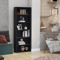 Wood Bookcase 6 Tiers Storage Bookshelf Book Collection Cabinet&amp;Display Shelves Tall Organizer Book Case for Living Room
