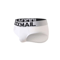 【JOCKMAIL】性感網眼透氣低腰透氣三角褲-潔白 WHITE(男內著.男內褲.BRIEF.低腰三角褲)