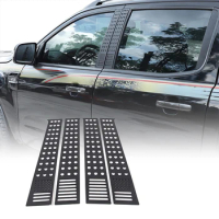 Aluminum Alloy Black Car Window Centre Column B Pillars Trim Sticker for Ford Ranger 2015-2021 Auto Exterior Accessories