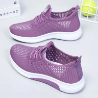 2023Women Flat Casual Shoes Fashion Breathable Mesh Vulcanized Shoes Women Sneakers Summer Ladies Boat Shoe Zapatos Para Mujer