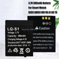 5-20PCS LQ-S1 3.7V 380mAh GTF Smart Watch Battery GTF Durable lithium Rechargeable Battery For Smart Watch QW09 DZ09 W8