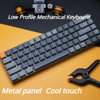 ECHOME Ultra Thin Wireless Mechanical Keyboard 68 Keys Blueooth Wired Hotswap Low Profile Linear Switch for Mac Tablet Computer