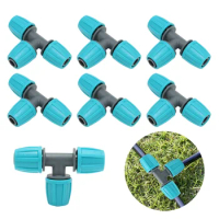 20Pcs 16mm Tee Pipe Connector PE Irrigation Tubing Tee For Greenhouses Gardens Agriculture