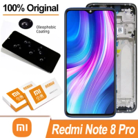 100% Original IPS Display with frame for XiaoMi Redmi Note 8 pro LCD Touch Screen Digitizer Assembly Note 8 Pro Repair Parts