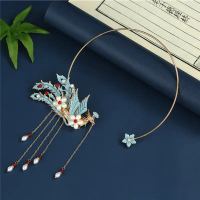 Ancient-style horse-face skirt accessories, tassel necklace, new Chinese-style collar, phoenix natur