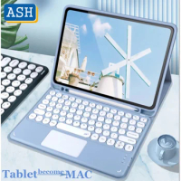 ASH for iPad Mini 6 2021 Bluetooth Keyboard Case Built-in Smart Touchpad For iPad Mini 6 Mini 5 4 3 2 1 Slim Folio Leather Cover