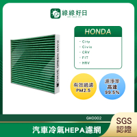 【綠綠好日】適用 Honda 本田 City 2008- 汽車冷氣HEPA濾網 GHO002(濾芯 車用濾網)