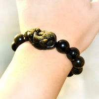 Good Luck Bracelets Feng Shui Wealth Pixiu Bracelet Jewelry Lucky Animal Bracelet Obsidain Piyao Beaded Bracelet Jewelry