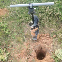 【免運】泥土打洞器地鑽人工挖坑神器手動鑽孔器鑽孔打樁手動螺旋地鑽頭