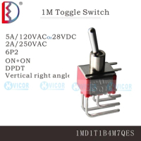 1MD1T1B4M7QES DPDT 6P2 2NO Vertical right angle 2A250VAC Toggle switches