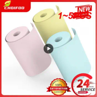 1~5PCS Thermal Printer Paper Colorful Mini Printing Paper Roll and Self-Adhesive Printable Sticker PeriPage A6 Poooli paperang