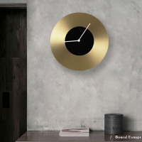 北歐nomon極簡純銅掛鐘 客廳家用個性創意圓樣板間玄關鐘表免打孔