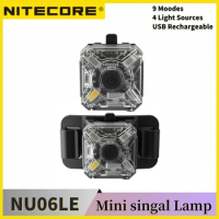 NITECORE NU06 LE USB-C Rechargeable Mini Siganl Light Law Enforcement Version 9 Modes 4 Light Sources LED Headlamp
