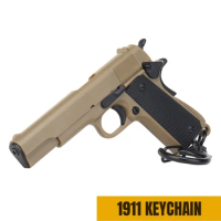 1911-Sand Mini Gun Keychain 1:4 Miniature Gun Shape Pistol Keyring Pendant Ornament Gift for Army Fan Model Collection