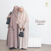 Maslaha Niqab (Abaya Saja) Basic Abaya Batwing Crinkle Premium Dress Gamis Umroh muslimah All Size f