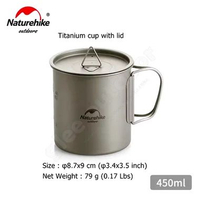 TITANIUM CUP NATUREHIKE NH20CJ005 - CANGKIR TITANIUM ULTRALIGHT 450ML