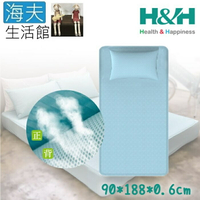 【海夫生活館】南良H&amp;H 抗菌 釋壓 床包式 涼感墊 單人(90x188x0.6cm)