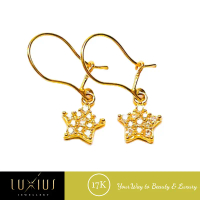 Anting Emas Bintang Juntai Medium Gold 17K Luxat0156 Luxius Jewellery